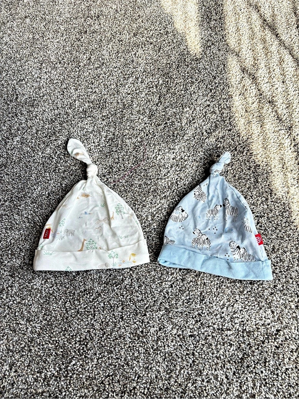 magnetic me Baby Knot Hats Set of 2 in Blue & White